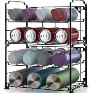 2-Tier Water Bottle Organizer Rack | Stackable & Adjustable Storage